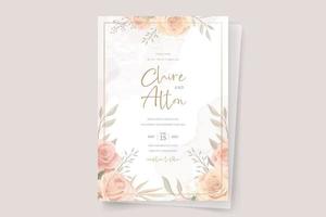 Beautiful roses invitation card template vector