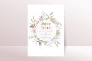 Beautiful roses invitation card template vector