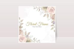 Beautiful floral frame background design vector