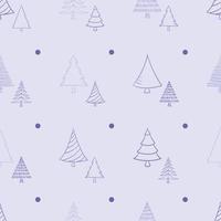 Seamless pattern with hand drawn christmas tree vector