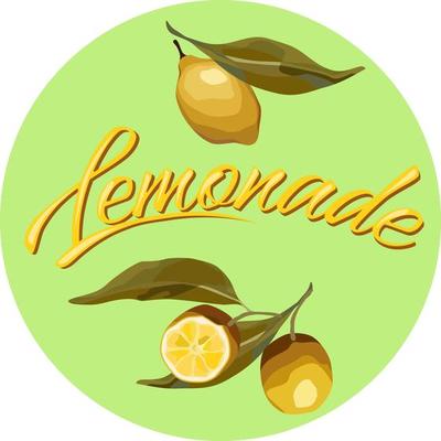 Lemon branches. For the lemonade label, summer design, fresh design.