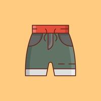 Ilustración de vector de pantalones cortos sobre un fondo transparente. símbolos de primera calidad. icono de color plano de línea vectorial para concepto y diseño gráfico.