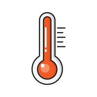 Ilustración de vector de temperatura sobre un fondo transparente. símbolos de primera calidad. icono de color plano de línea vectorial para concepto y diseño gráfico.