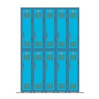 School blue locker vector icon. Changing room sign.