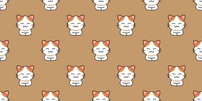 Cartoon character cat seamless pattern background vector