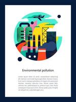 contaminación del medio ambiente por emisiones nocivas a la atmósfera y al agua. ilustración vectorial 03.jpg vector