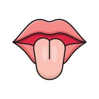 tongue  Vector illustration on a transparent background. Premium quality symbols. Vector Line Flat color  icon for concept and graphic design.