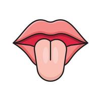 tongue  Vector illustration on a transparent background. Premium quality symbols. Vector Line Flat color  icon for concept and graphic design.