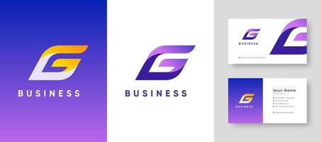 Initial Letter G Company business Logo with Business Card Design Fresh or Clean Editable Template vector