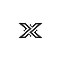 Letter or Symbol X and Technology logo or icon design vector