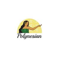 Polynesian Girl logo or character design vector