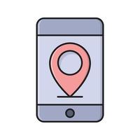 mobile pin  Vector illustration on a transparent background. Premium quality symbols. Vector Line Flat color  icon for concept and graphic design.