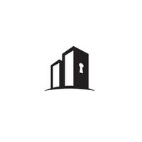Building and Keyhole logo or icon design vector