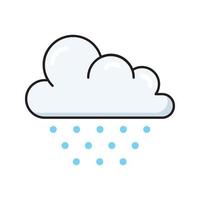 Ilustración de vector de nube de nieve sobre un fondo transparente. símbolos de primera calidad. icono de color plano de línea vectorial para concepto y diseño gráfico.