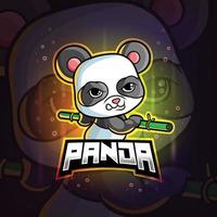 The panda mascot esport logo design vector