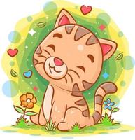 Cute angry cat sitting cartoon vector icon illustration 9366450 Vector Art  at Vecteezy