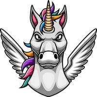 diseño de logotipo de mascota unicornio vector