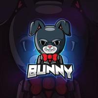 Bunny mascot esport logo design vector