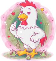 Rooster standing with good posing vector