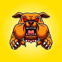 Angry Bulldog Mascot Body with Paws and Claws vector