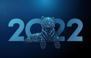 tigre azul abstracto. Tarjeta de año nuevo 2022 vector