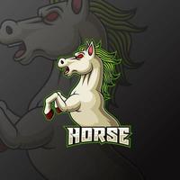 Horse mascot e sport logo design vector