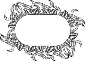 Beautiful black and white bouquet leaf hand drawn vector