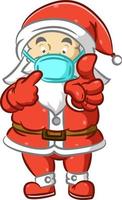 The Santa Claus remembering to using the mask for celebrate the Christmas vector