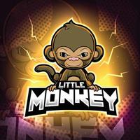 Monkey mascot esport logo design vector