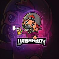 The urbanboy mascot esport logo design vector