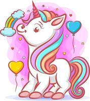 The unicorn with the rainbow hair and pink horn