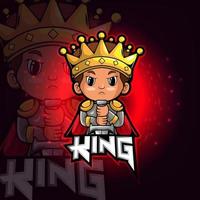 The King esport mascot logo design vector
