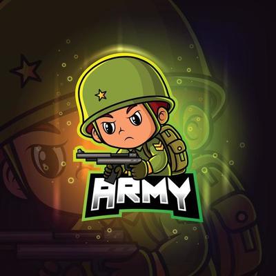 The army mascot esport logo design