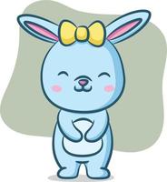 The rabbit doll is using the yellow ribbon on her head between her ears vector