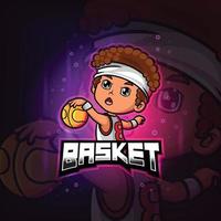 el diseño del logotipo de basket mascot esport vector