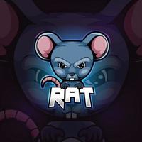 Rat mascot esport logo design vector