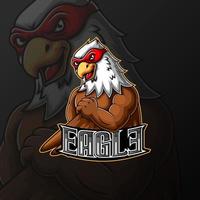diseño de logotipo de eagle mascot e sport vector