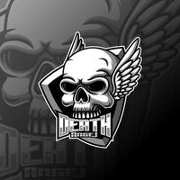 Demon head skull and wings vector