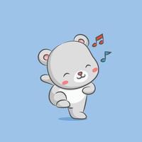 The bear doll dancing with the hip hop music vector
