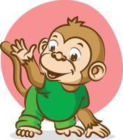 The baby monkey is trying to do the sport exercise vector