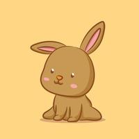 The rabbit with the long ears is sitting with the pink cheeks vector