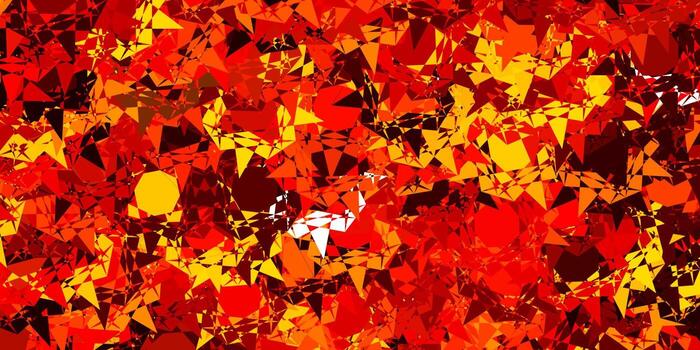 Fondo de vector rojo, amarillo claro con formas poligonales.