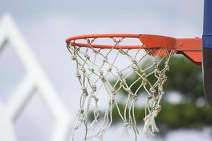 Basketball ring with net photo