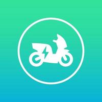 electric scooter icon in circle, vector illustration