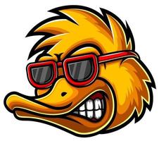 ilustración de logotipo de mascota de cabeza de pato vector