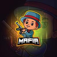 The mafia mascot esport logo design vector