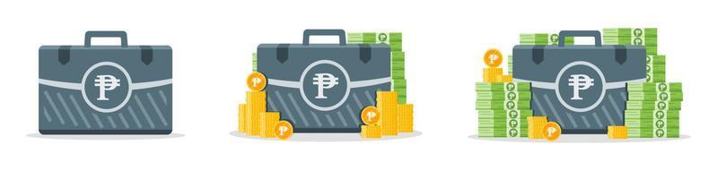 Philippine Peso Money Case Icons vector