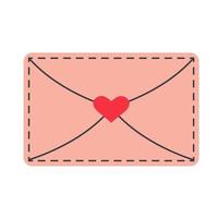 Closed envelope with heart, love message. vector