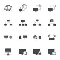 Internet Network Technology Icons. Vector illustration