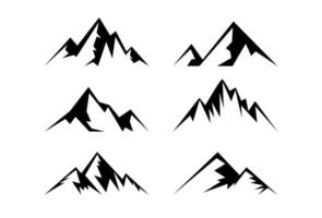 Mountain Icons Set on White Background. vector